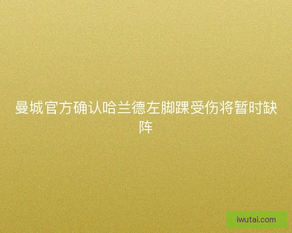 曼城官方确认哈兰德左脚踝受伤将暂时缺阵