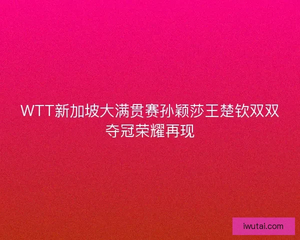 WTT新加坡大满贯赛孙颖莎王楚钦双双夺冠荣耀再现 WTT新加坡大满贯赛孙颖莎王楚钦双双夺冠荣耀再现
